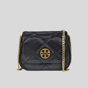 Tory Burch Willa Micro Flap Crossbody Bag Black